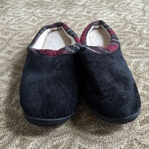 Totes corduroy and plaid slippers